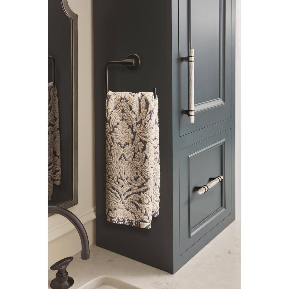 8.75" Matte Bronze and Marble White Bar Pull