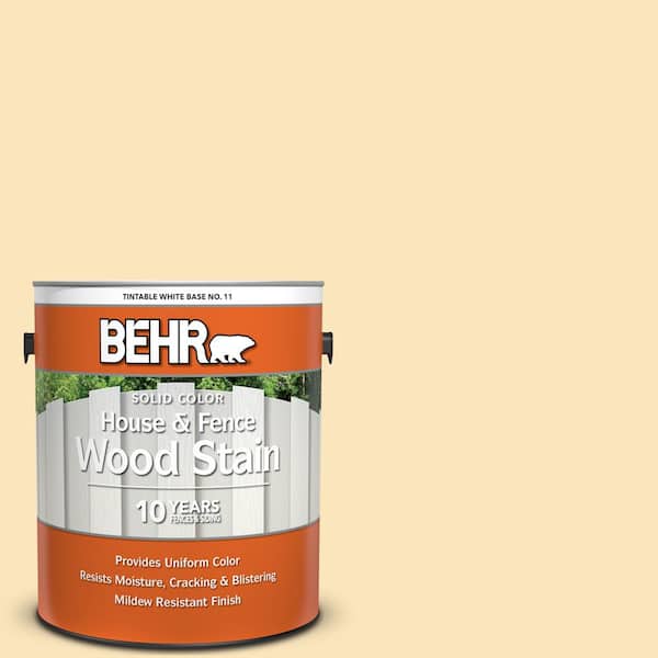 BEHR 1 gal. #350C-2 Banana Cream Solid Color House and Fence Exterior Wood Stain