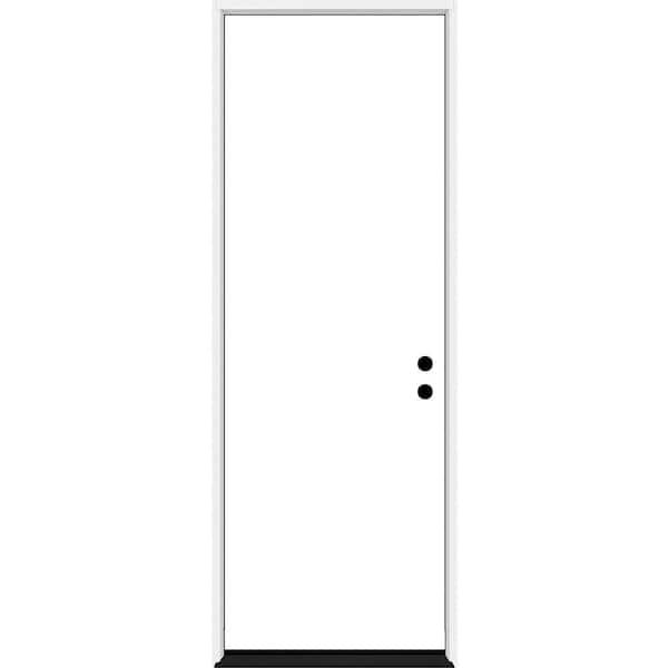 36 in. x 96 in. Flush LHIS 20Min Fire-Rated Dbl-Bore House-to-Garage White Composite Prehung Interior Door w/Blk Hinge