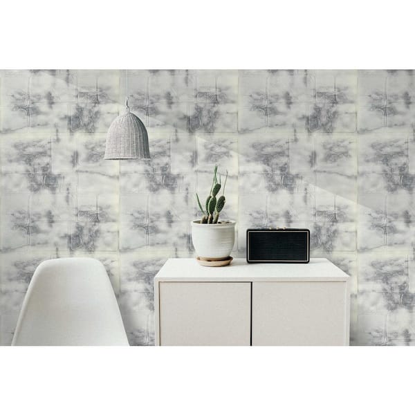 Falkirk Jura II 1/3 in. 28 in. x 28 in. Peel & Stick Beige, Charcoal Faux Bricks Foam Decorative Wall Paneling (5-Pack)