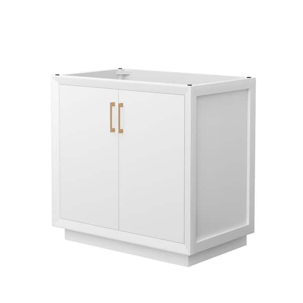 Strada 35.25 in. W x 21.75 in. D x 34.25 in. H Single Bath Vanity Cabinet without Top in White