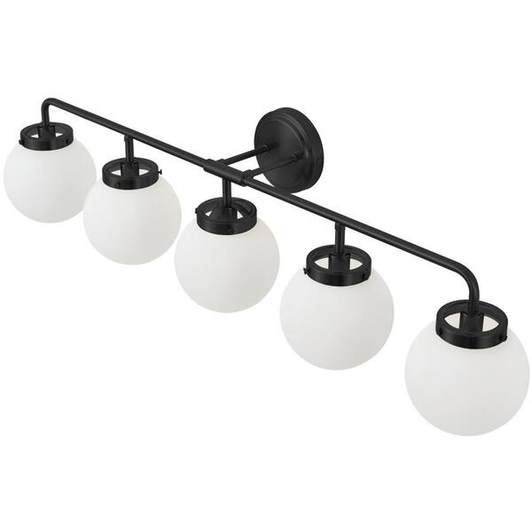 4 Bulb Vanity Light Shade, Linen Shade with Black Brackets, 25 inch  Bathroom Light Cover (White Linen w/Black)