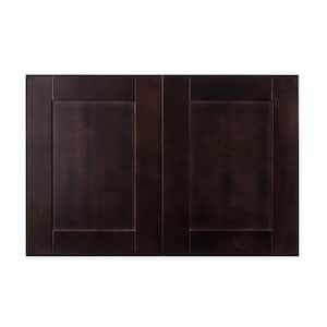 Anchester Assembled 33 in. x 21 in. x 12 in. Wall Cabinet with 2 Doors 1 Shelf in Dark Espresso