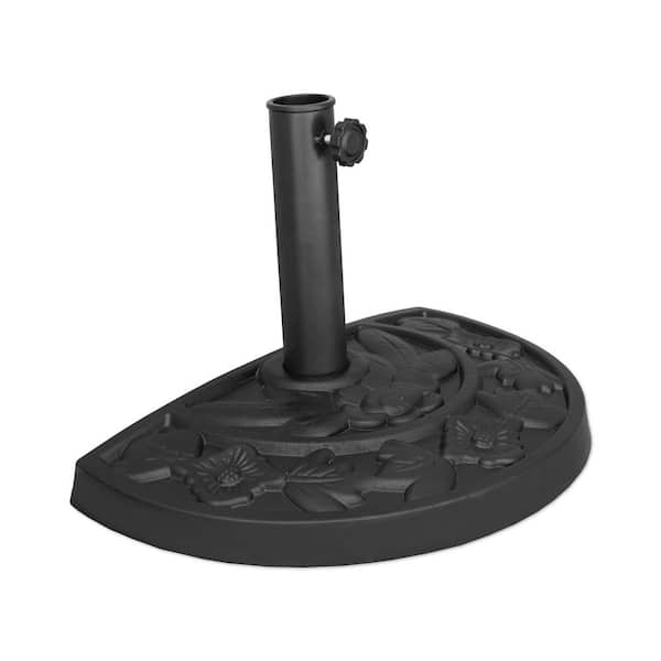Peru 20.8 lbs. Resin Freestanding Half Patio Umbrella Base in Black