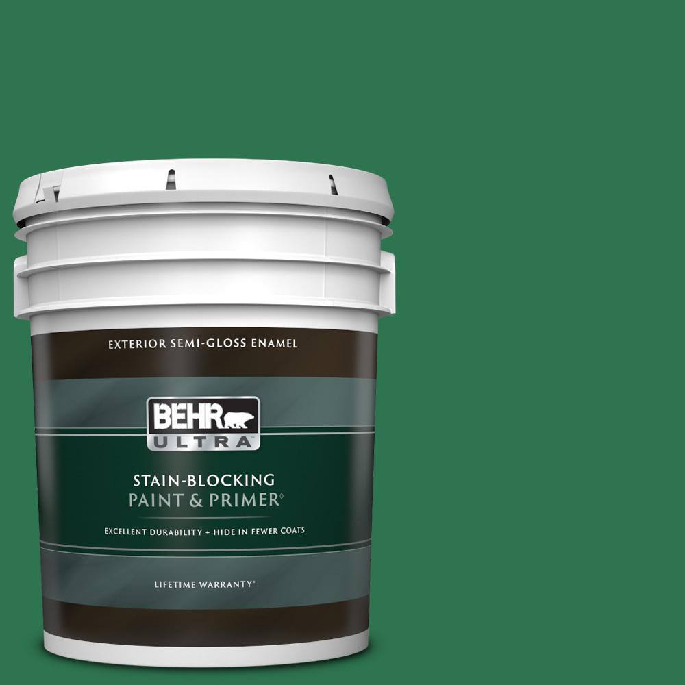 BEHR ULTRA 5 gal. P4207 Crown Jewel SemiGloss Enamel Exterior Paint