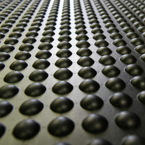 Bubble Down Anti-Fatigue Mat, Gray with Yellow Bevel