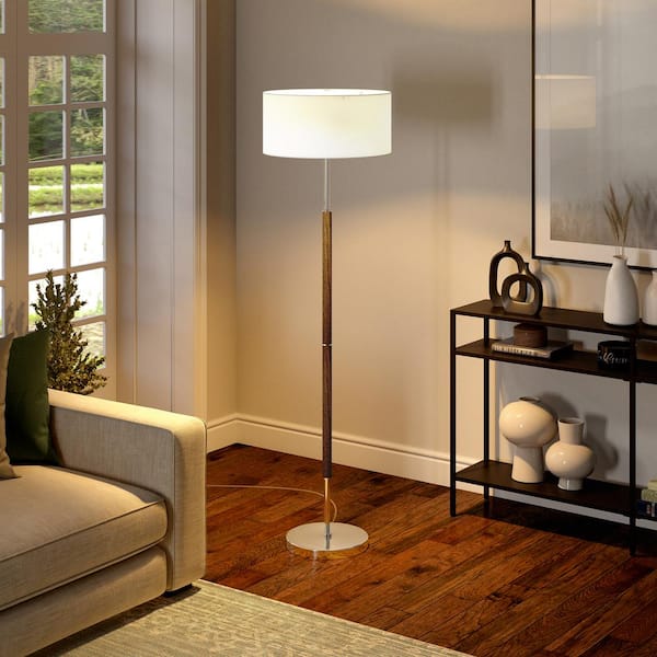 Rustic Oak 2 Bulb Floor Lamp Fl1160, Rustic Wood Floor Lamps For Living Room
