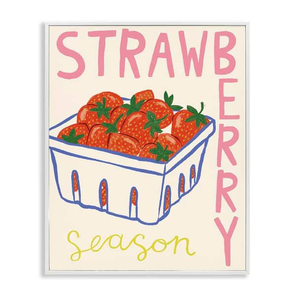 Stupell Industries Summer Strawberry Season by Lisa Barlow White Framed Food Giclee Art Print 20 in. x 16 in.