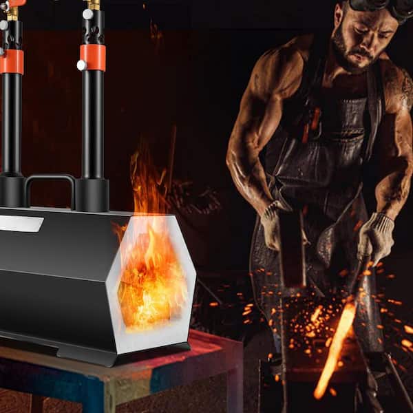 VEVOR Propane Forge Portable, Double Burner Tool and Knife Making, Fuel Type, Mini Furnace, with Propane gas