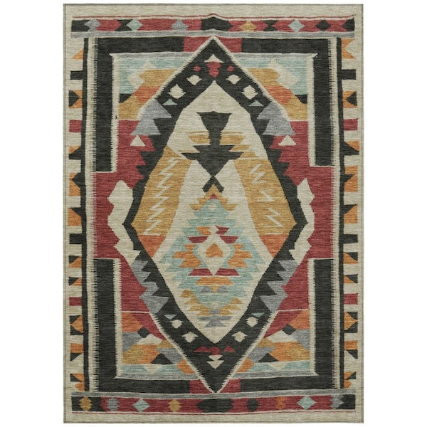 Chantille Machine Washable Indoor/Outdoor Abstract ACN1916 Red 8 ft. x 10 ft. Area Rug