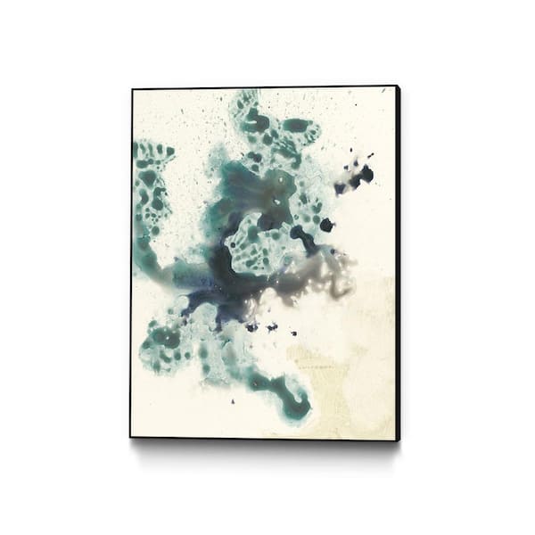 Unbranded 30 in. x 40 in. "Teal Tributary I" by Jennifer Goldberger Framed Wall Art