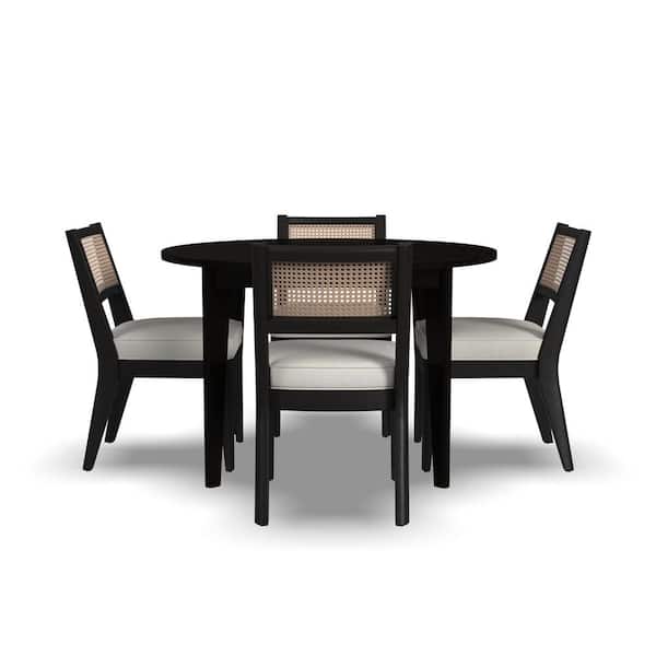 HOMESTYLES Brentwood Black Round Dining Set Seats 4