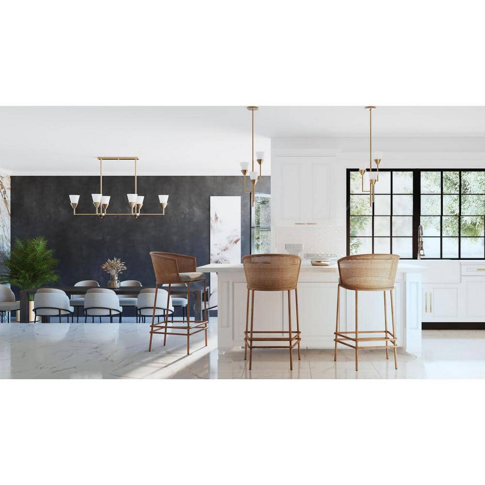 Pinellas Soft Gold 3-Light Pendant with Opal Glass Shades