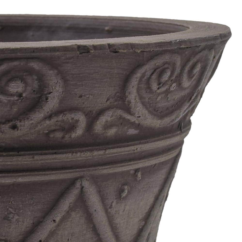 Dark Charcoal Round Recycled Plastic Indoor/Outdoor Planter