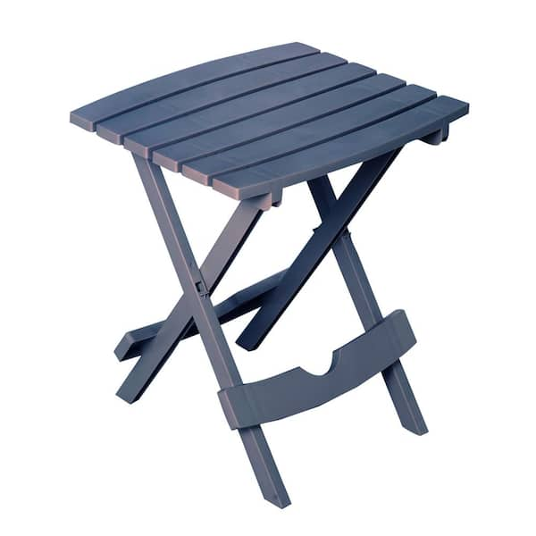 Adams Manufacturing Quik-Fold Bluestone Plastic Resin Outdoor Side Table