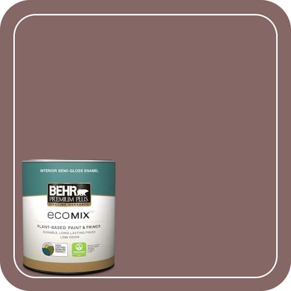 1 qt. #130F-6 Brazil Nut Semi-Gloss Enamel EcoMix Plant-Based Interior Paint & Primer