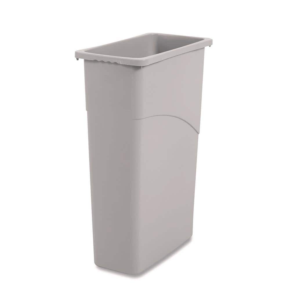 Slim Gray Plastic 23 Gallon Waste Container