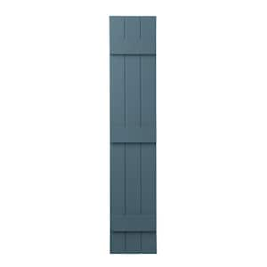 11 in. x 59 in. Polypropylene Plastic 3-Board Closed Board and Batten Shutters Pair in Coastal Blue