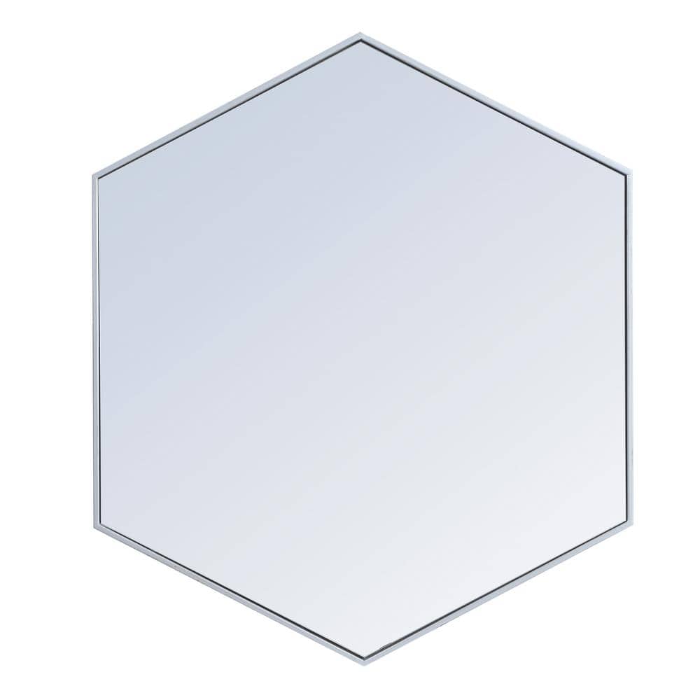 Medium Irregular Silver Modern Mirror (35 in. H x 41 in. W)