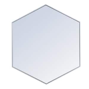 Medium Irregular Silver Modern Mirror (35 in. H x 41 in. W)