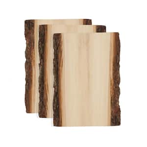 1 in. x 8 in. x 11 in. Basswood Live Edge Plank Project Panel (3-pack)
