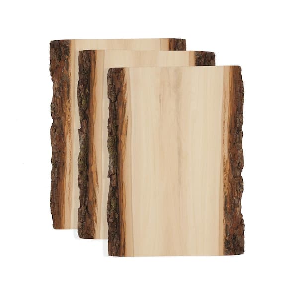 Walnut Hollow 1 in. x 8 in. x 11 in. Basswood Live Edge Plank Project Panel (3-pack)