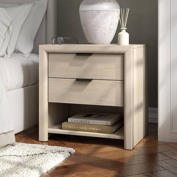 Meyer&Cross Clarice Alder White 2 Drawer 23.63 in. W Nightstand