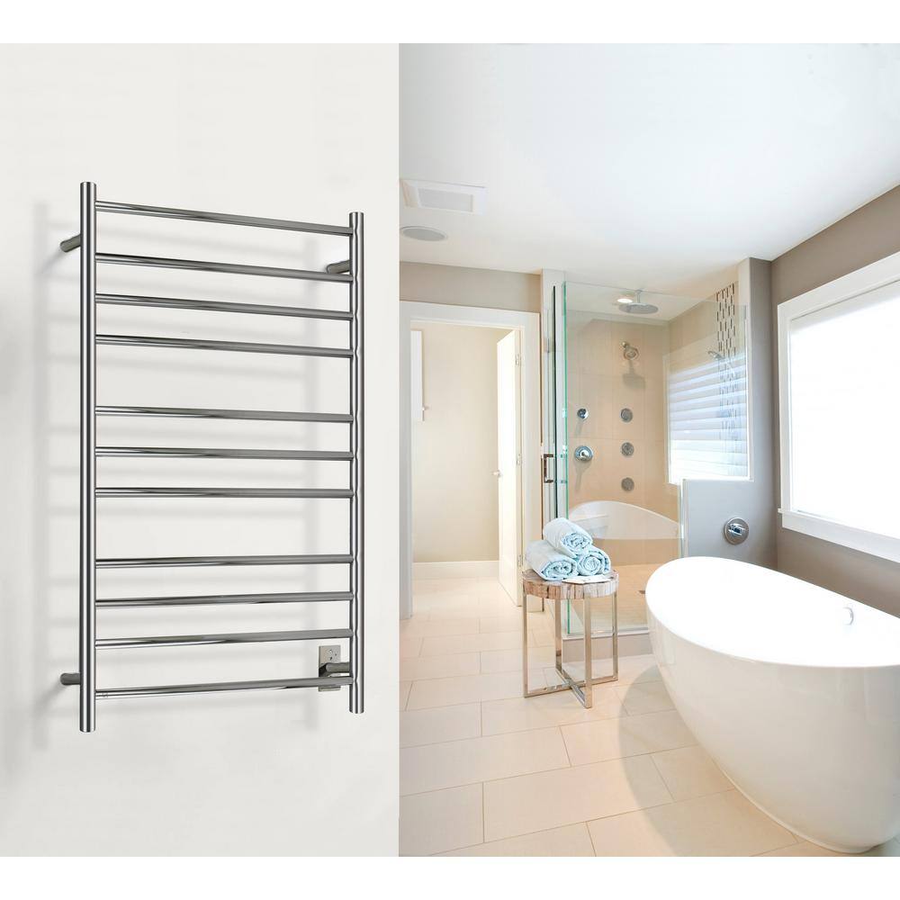 Malta Polished Stainless Steel Wall-Mounted 11-Bar Towel Warmer
