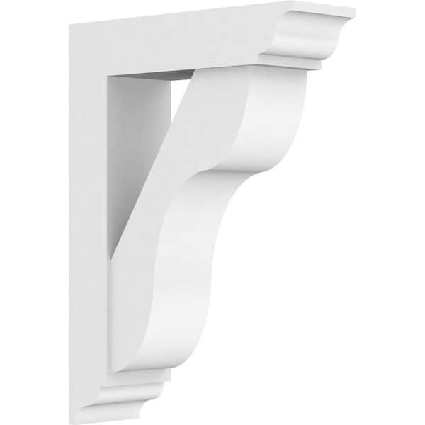 Ekena Millwork Standard Carmel 5 in. W x 22 in. H x 16 in. D Signature Urethane Polyurethane Bracket With Traditional Ends
