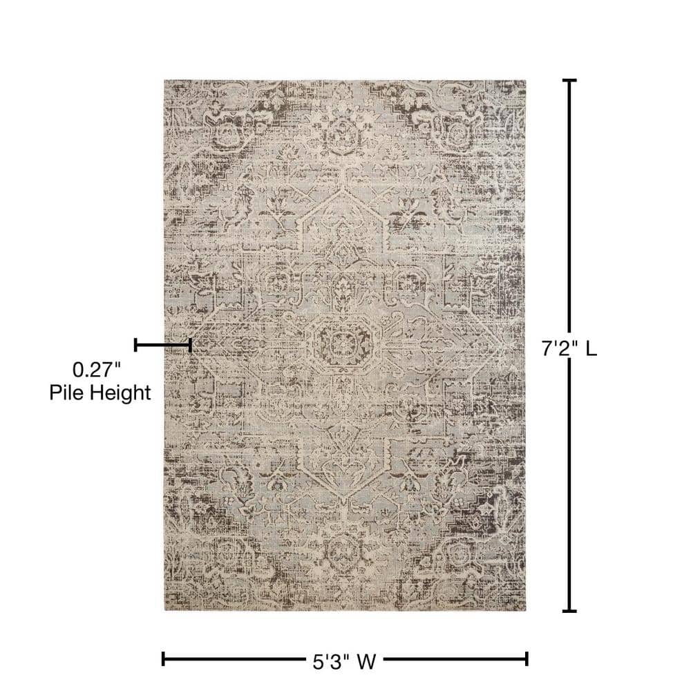 Sofia Fleur Gray Medallion Indoor/Outdoor Area Rug