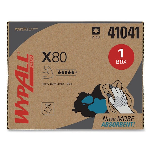 X80 Cloths, BRAG Box, HYDROKNIT, Blue, 11.1 in. x 16.8 in., 160 Wipers/Carton