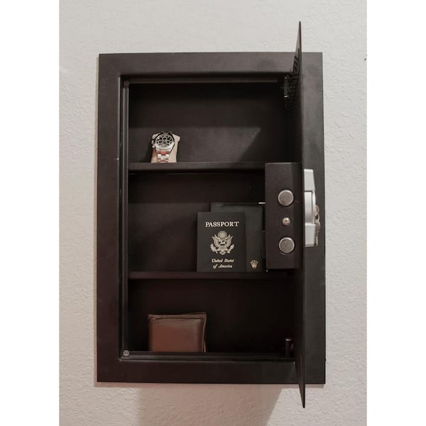 BUFFALO 0.58 cu. ft. Wall Safe with Electronic Lock, Black BUFFALO 0.58 cu. ft. Wall Safe with Electronic Lock, Black