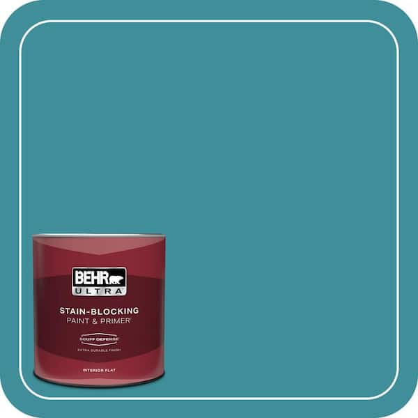 BEHR ULTRA 1 qt. #MQ6-34 Prophetic Sea Extra Durable Flat Interior Paint & Primer