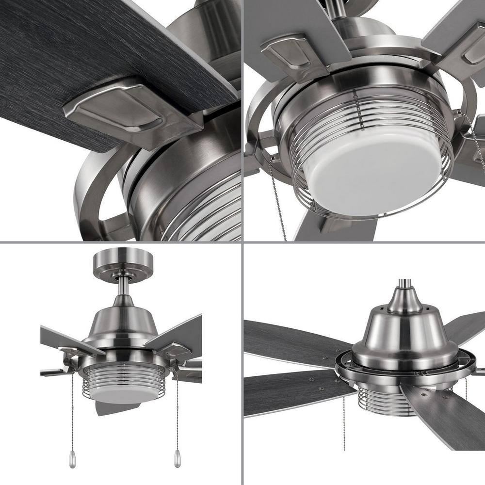 Freestone 52" Brushed Nickel Ceiling Fan with Reversible Blades and Lighting