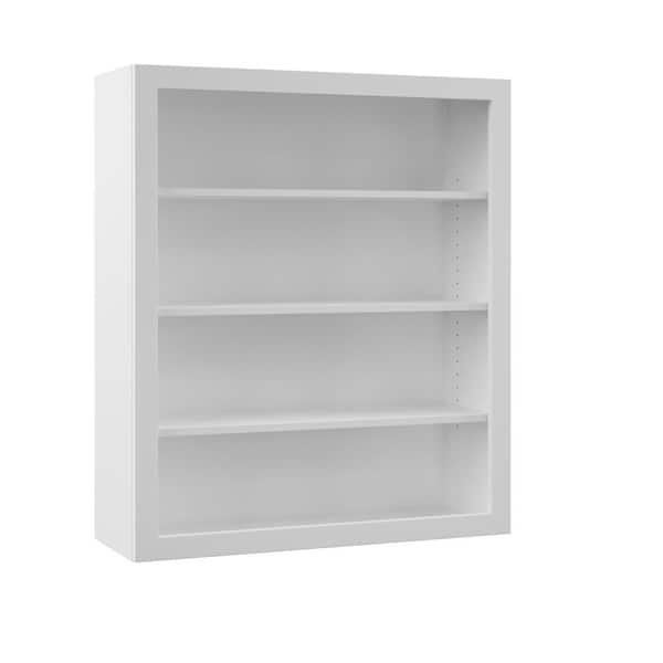 Hampton Bay Designer Series Melvern Assembled 36x30x12 in. Wall Open Shelf Kitchen Cabinet in White