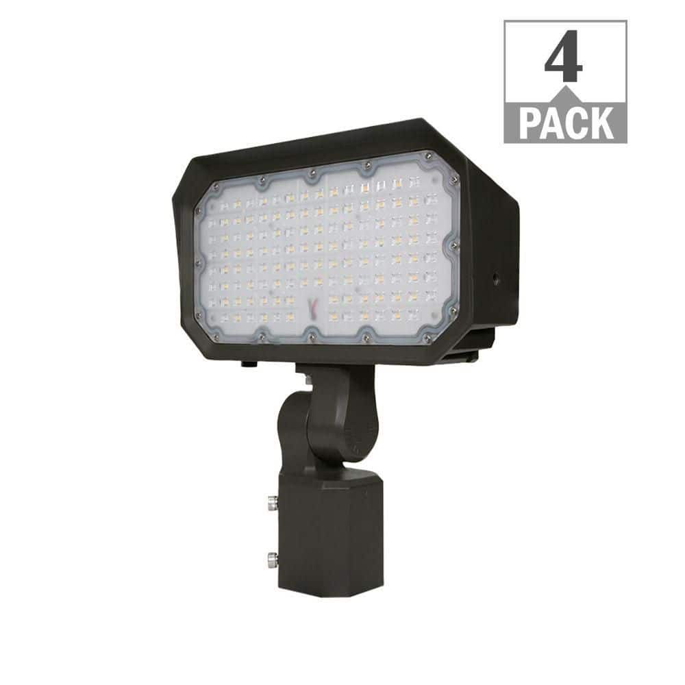 180-Watt Equivalent 12 in. 9100 Lumens Bronze Outdoor Integrated LED Flood 