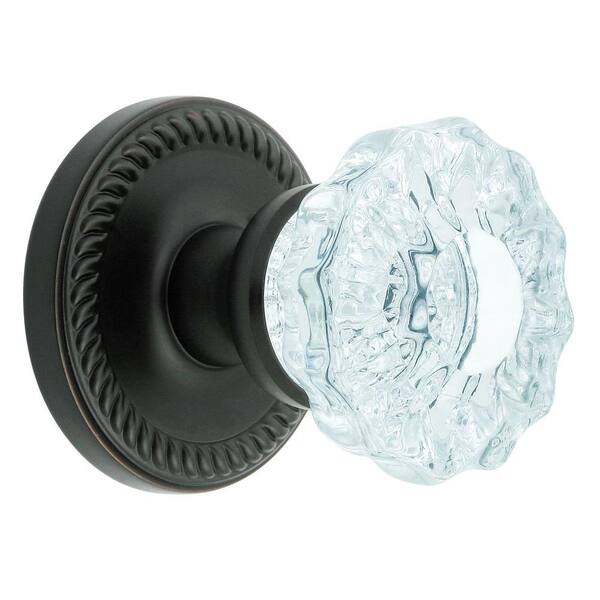 Grandeur Newport Rosette Timeless Bronze with Dummy Fontainebleau Crystal Knob