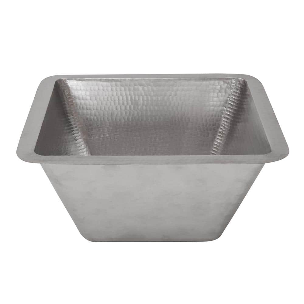15" Square Hammered Nickel Bar/Prep Sink
