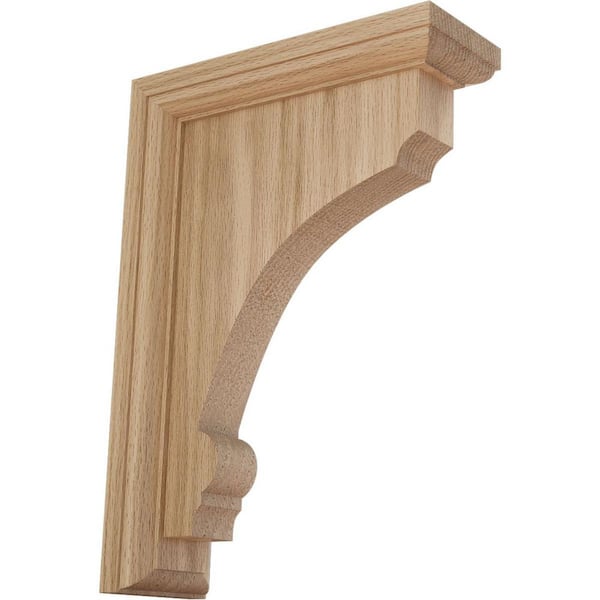 2-1/2 in. x 10 in. x 7 in. Red Oak Large Thompson Bracket
