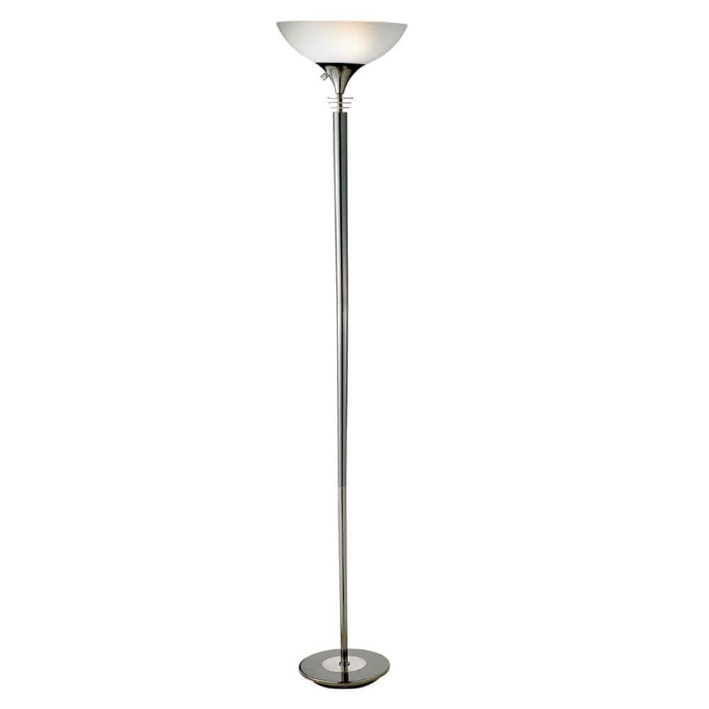 Metropolis 71.5" Black Nickel Torchiere Floor Lamp