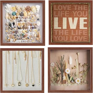 12 in. x 12 in. Brown Square Shadow Box Picture Frame (Set of 4)