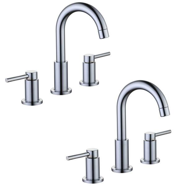 Glacier Bay Dorset 8 In Widespread Double Handle High Arc Bathroom Faucet In Chrome 2 Pack 8447