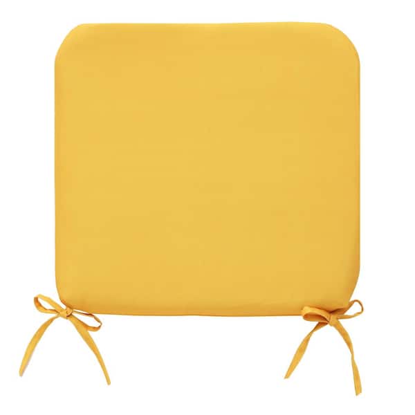 OUTDOOR DECOR BY COMMONWEALTH 18 in. x 19 in. Sunny Citrus Outdoor Cushion Arm Chair Cushion in Yellow - Includes 1-Arm Chair Cushion