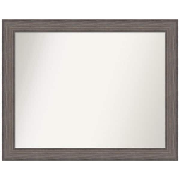 Amanti Art Medium Rectangle Distressed Brown Modern Mirror (32.25 in. H x 40.25 in. W)