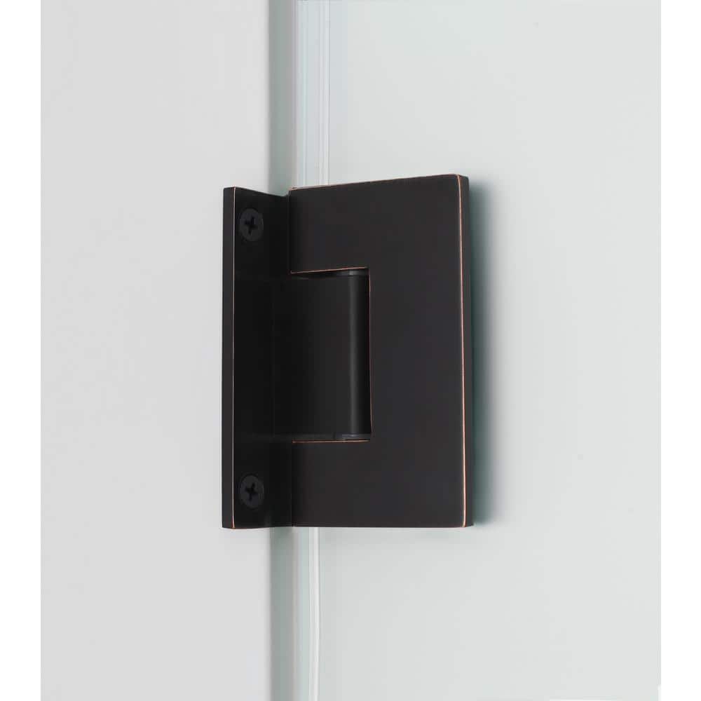 Kinkade XL Oil Rubbed Bronze Frameless Hinged Shower Door with Frosted Glass