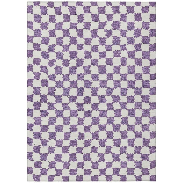 Chantille Machine Washable Indoor/Outdoor Abstract ACN1958 Purple 8 ft. x 10 ft. Area Rug