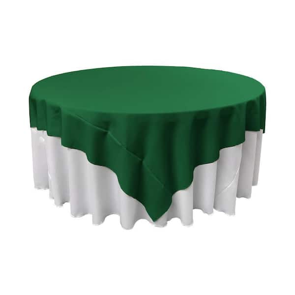 72 in. x 72 in. Emerald Green Polyester Poplin Square Tablecloth