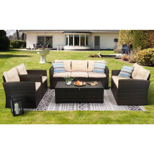 Boyel living wicker outdoor patio conversation furniture set new arrivals