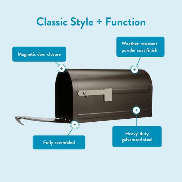 Northpointe Venetian Bronze, Large, Steel, Post Mount Mailbox