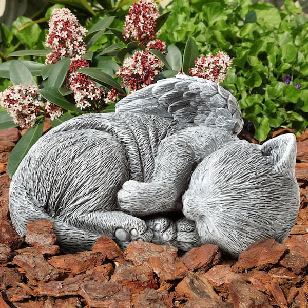 Large Sitting Cat Statue Concrete Cat Sculpture Gift for Pet Lovers  Realistic Pet Memorial 